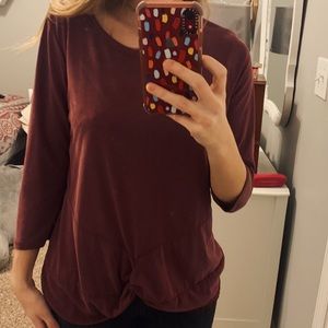 Burgandy Pinch-front Top